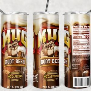 Handmade MUG Root Beer 20 oz Straight Tumbler with Straw Included